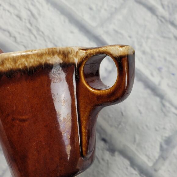 Vintage Hull Retro Diner Style Brown Drip Glaze Mug OvenProof USA - Picture 5 of 12